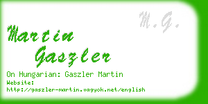 martin gaszler business card